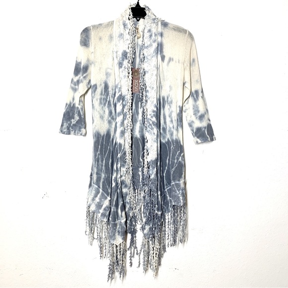 XCVI Knitted Fringe Tie Dye Cardigan - Picture 3 of 10